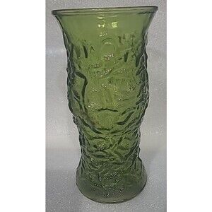 Vintage Emerald Green Crinkle Glass E O Brody Co U.S.A. Vase 9”
